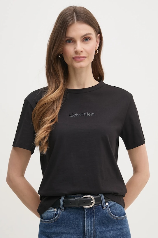 

Хлопковая футболка Calvin Klein, черный