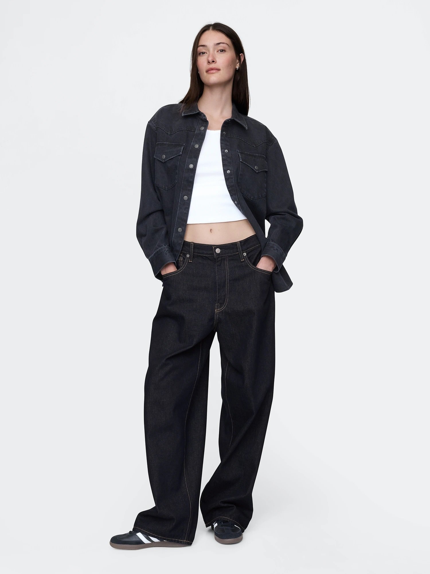 (M) Очень свободные джинсы GAP, DARK_RINSE — фото 2