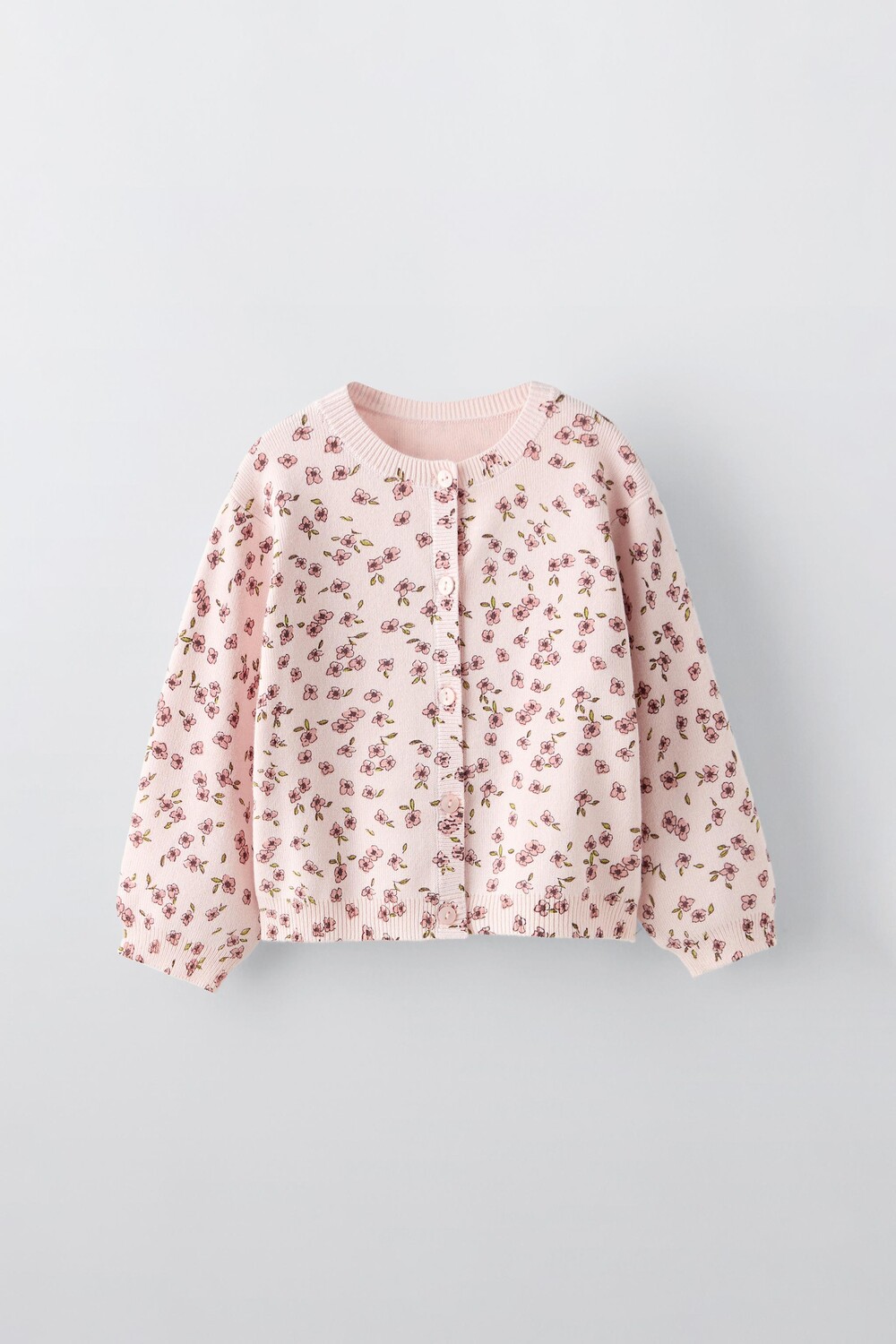 

Кардиган с цветочным вязанием ZARA, розовый