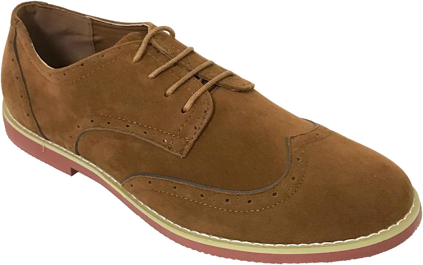 

Мужские туфли DK2S из замши с крыльями, классические броги на шнуровке с кожаной подкладкой, повседневные оксфорды G4U-Af, Tan