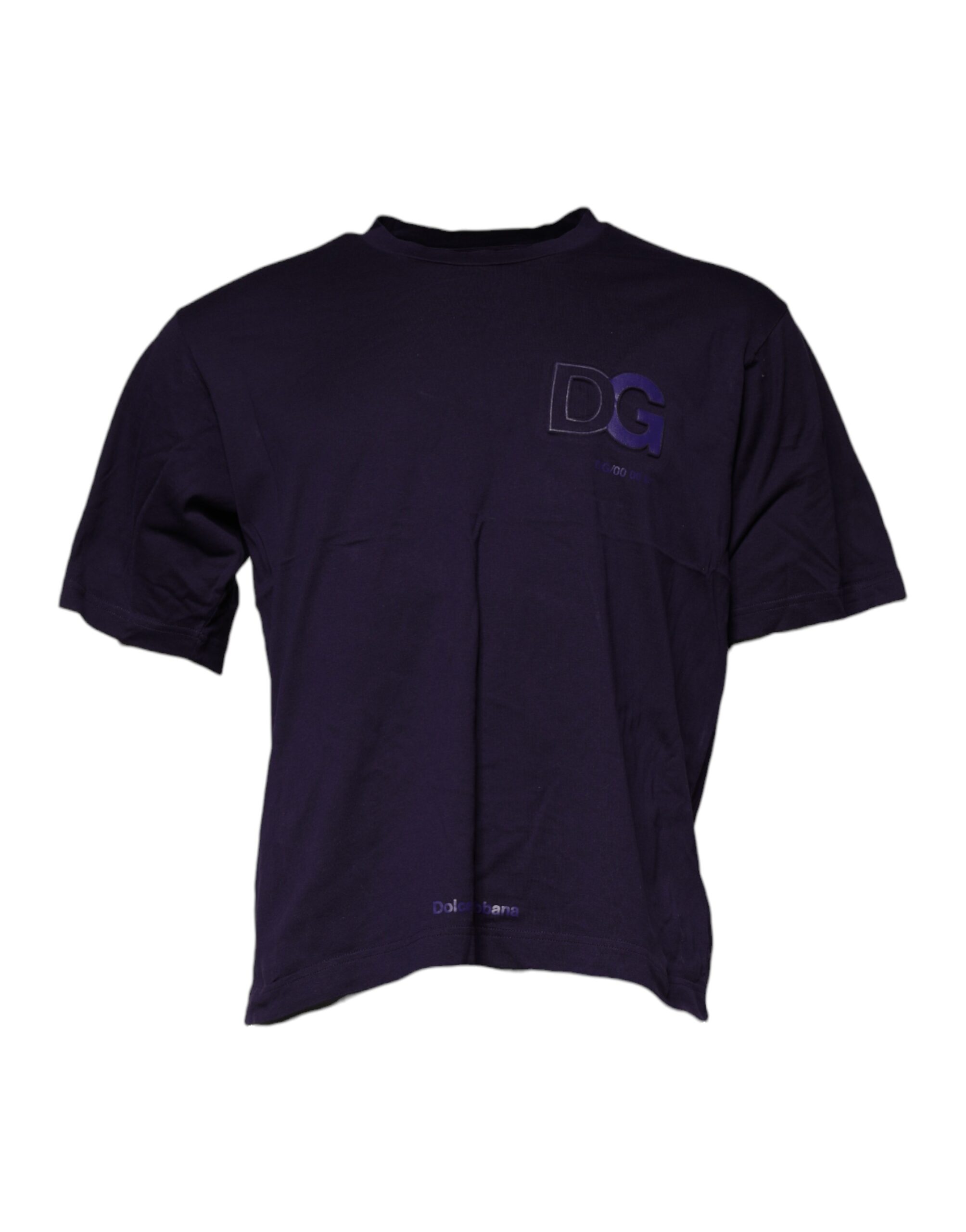 Футболка с круглым вырезом из хлопка с логотипом DG Purple Dolce & Gabbana