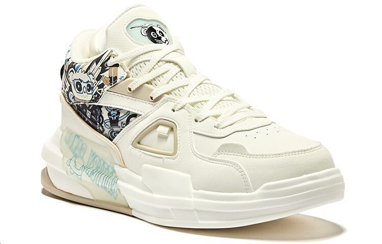Кроссовки ERKE Battery Panda Skateboarding Shoes Men High-top Oak Buds White And Black, черный — фото 4