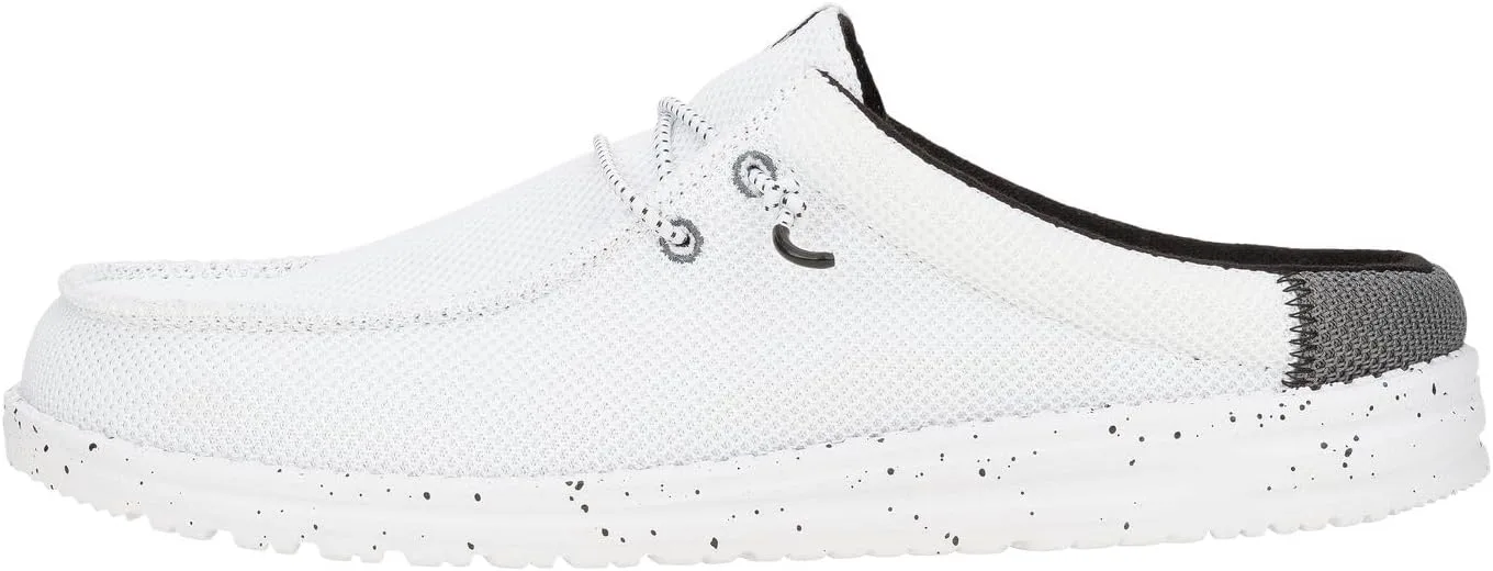 

HEYDUDE Мужские Wally Slip Varsity, Мужская обувь, Мужские слипоны-лоферы, Удобные и легкие, белый/черный