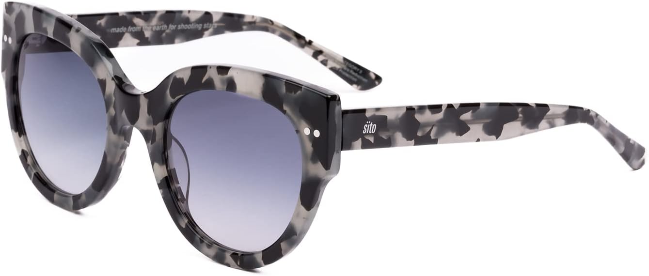 

Солнцезащитные очки SITO SHADES Good Life, женские круглые, неполяризующиеся, дизайнерские, милые, в стиле ретро, ​​для фестивалей и концертов, защита от УФ-излучения 100, Black Tort/Grey Blue