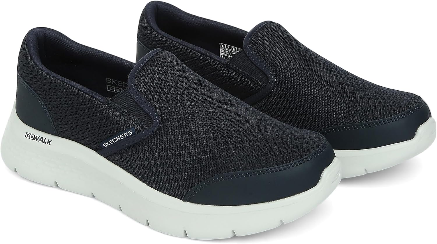 Мужские кроссовки Skechers GoWalk Flex - спортивные слипоны для прогулок с амортизирующей подошвой с воздушным охлаждением, синий/серый/темно-синий — фото 3