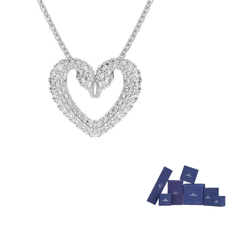 

Swarovski Сплавное родиевое покрытие искусственный кристалл ожерелье unisex silver
