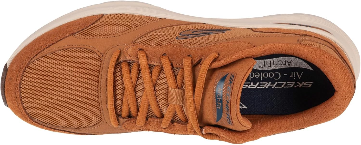 Мужские кроссовки Skechers Arch Fit 2.0 The Keep, Whiskey Suede Mesh Duraleather Trim — фото 4