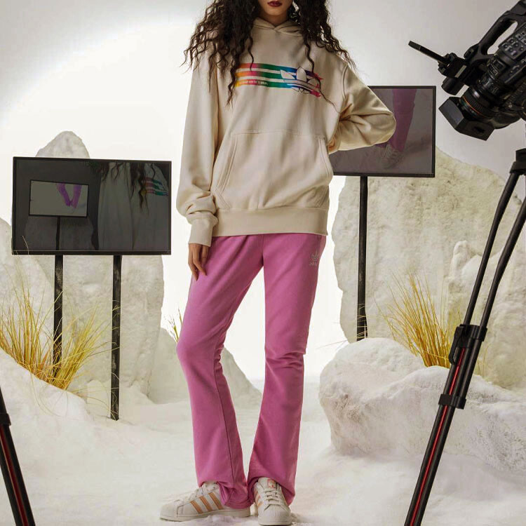 Толстовка с трилистником унисекс белая Adidas Originals, белый — фото 3