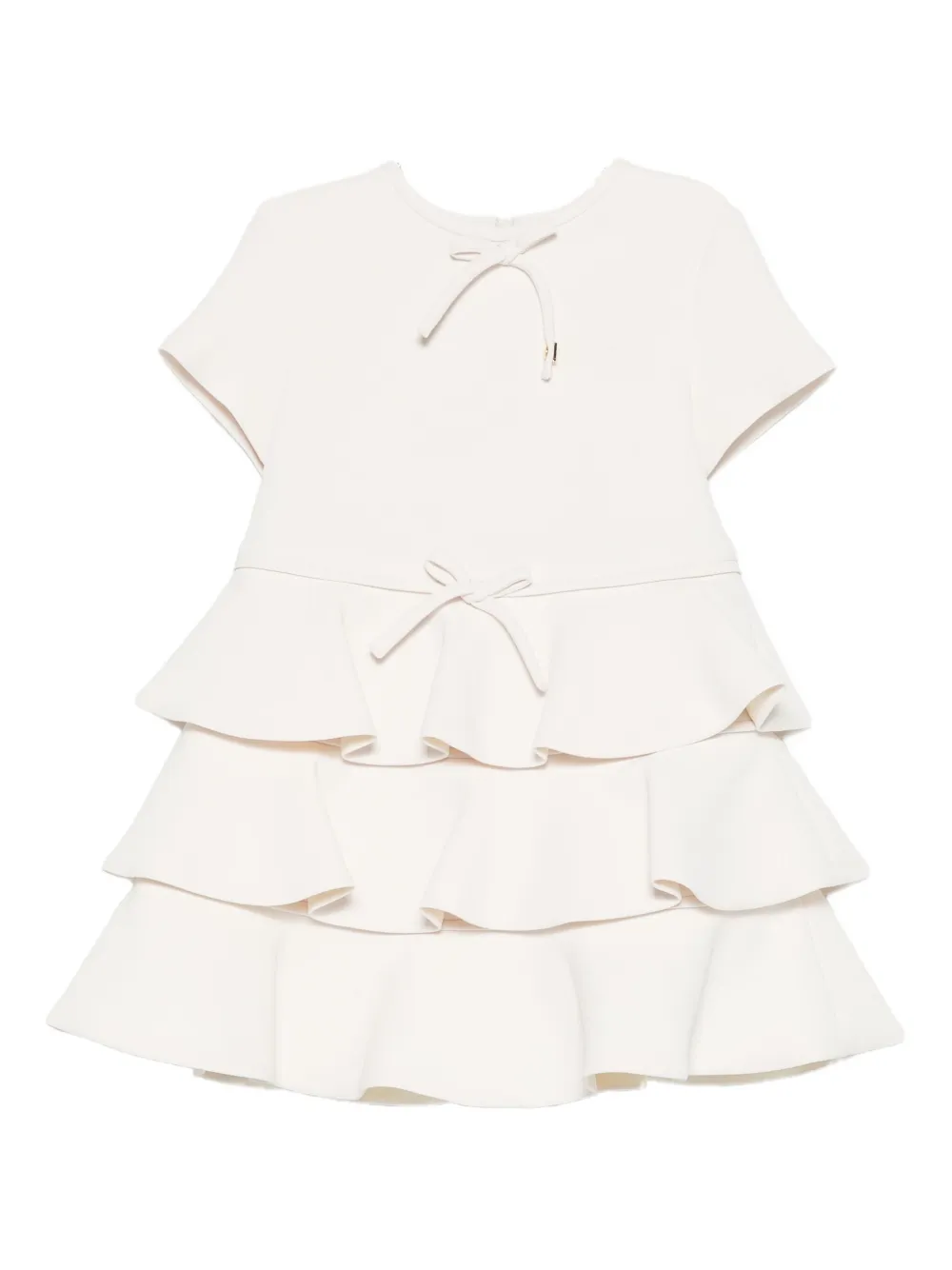 

Платье с оборками и украшением в виде банта Elisabetta Franchi Kids, белый