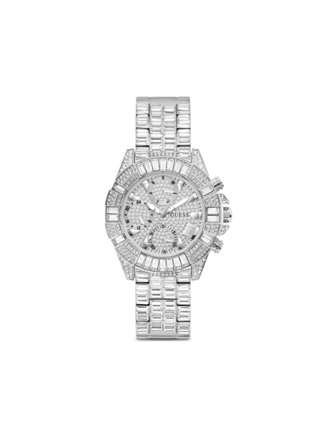 

Наручные часы 39 мм с кристаллами GUESS USA, серый