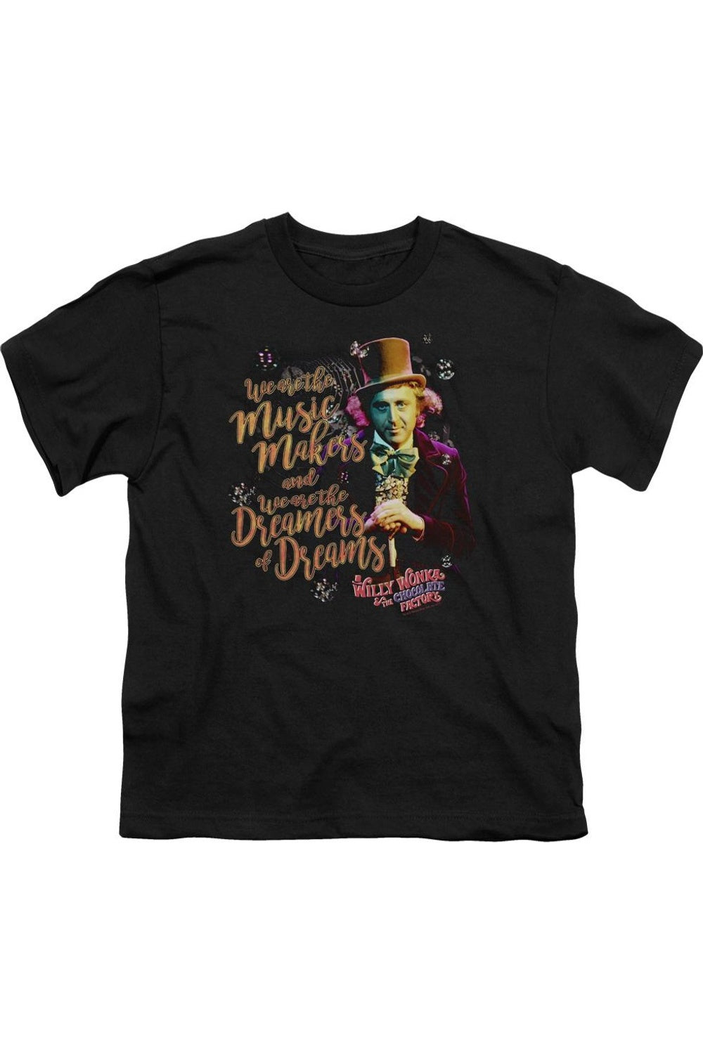 

Футболка с коротким рукавом для детей "Музыкальные фантазии" Willy Wonka And The Chocolate Factory Gildan, черный