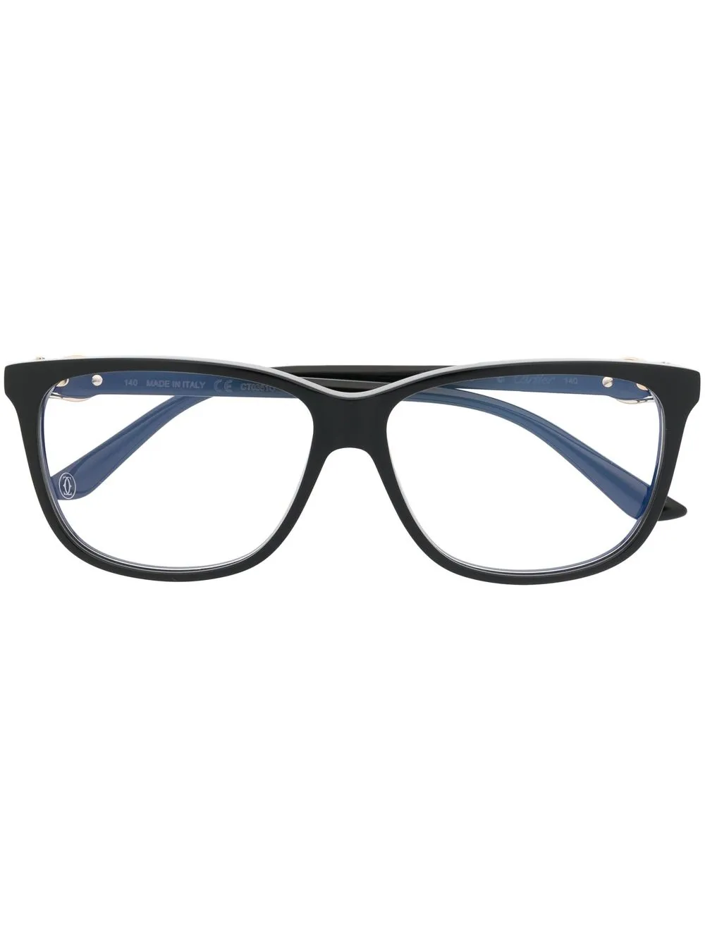 

Очки в квадратной оправе с логотипом Cartier Eyewear, черный