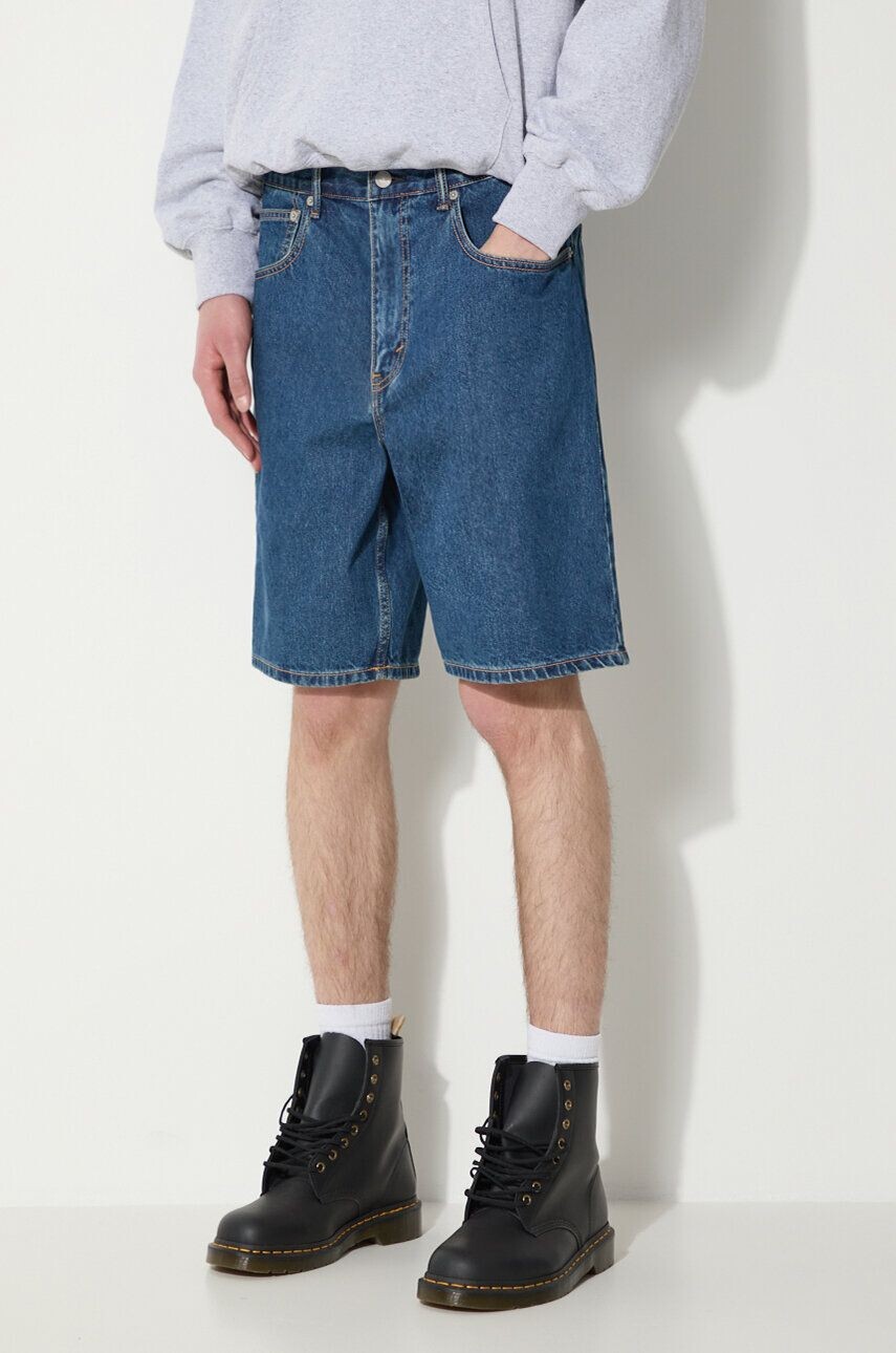 

Короткие джинсовые шорты из стираного DENIMа thisisneverthat, синий