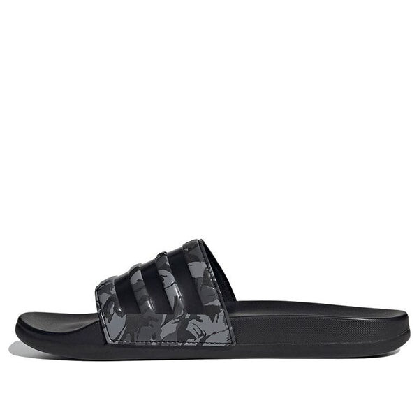 

Тапочки adilette comfort slide 'grey camo' Adidas, черный