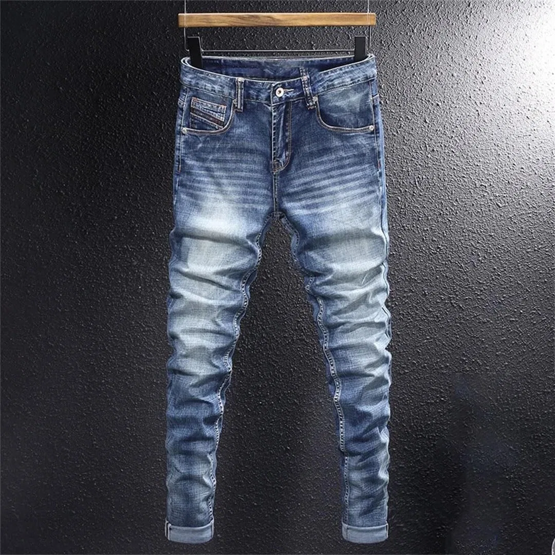 Джинсы потертые Retro Washed Blue — фото 2