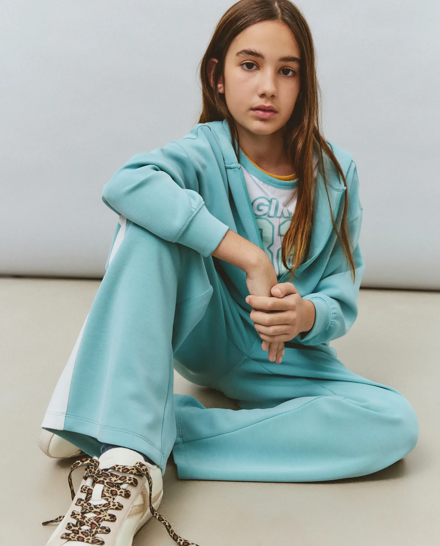 Открытая свитшот с капюшоном из модала для девочки Kids El Corte Inglés, 582 Verde Agua