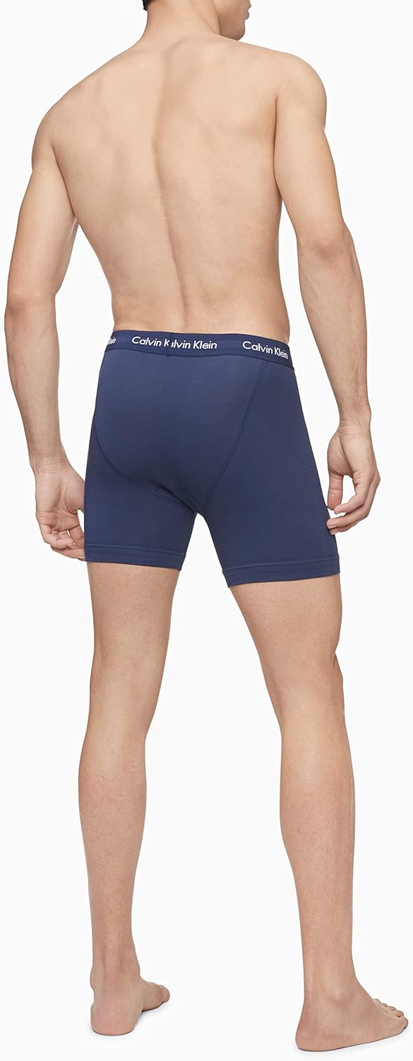 Комплект из 3 мужских трусов-боксеров Calvin Klein из хлопка и эластичного материала, Black, Blue Shadow, Cobalt Water — фото 3