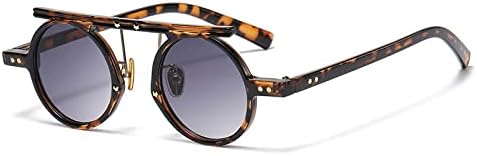 

2027 Ретро маленькие круглые женские солнцезащитные очки, модные, с двойной перемычкой, панк, градиентные, мужские двухцветные солнцезащитные очки UV400 MTZJH, Gradient Gray