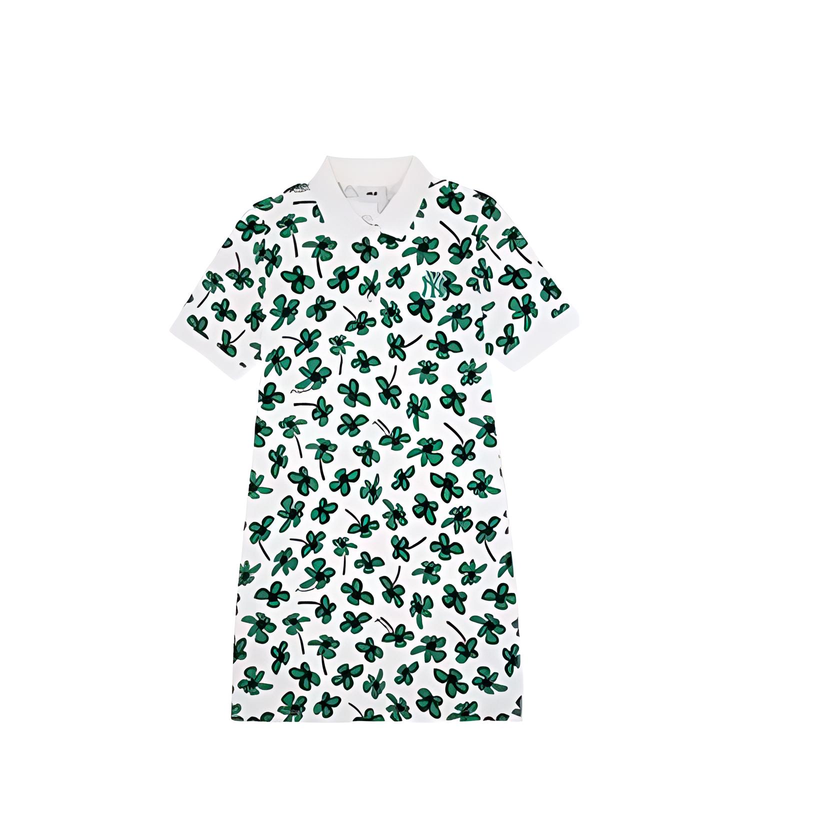 

MLB Женское платье с короткими рукавами темно-кремового цвета