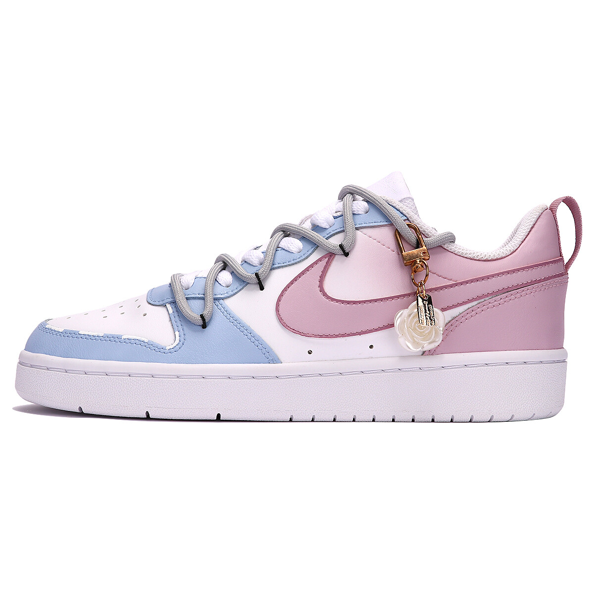 

Кроссовки Nike Court Borough Series Skateboarding Shoes Women's Low-top Pink/Blue, розовый