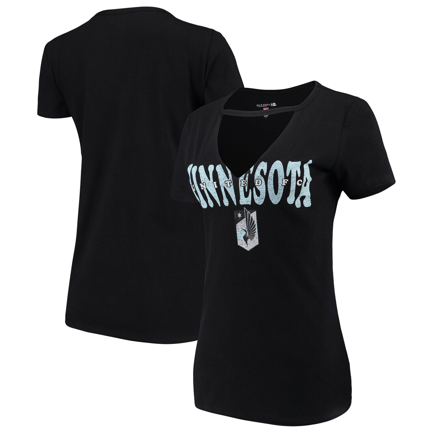 

Черная женская футболка 5th & Ocean by New Era Minnesota United FC Athletic Baby с v-образным вырезом New Era, Черный, Черная женская футболка 5th & Ocean by New Era Minnesota United FC Athletic Baby с v-образным вырезом New Era