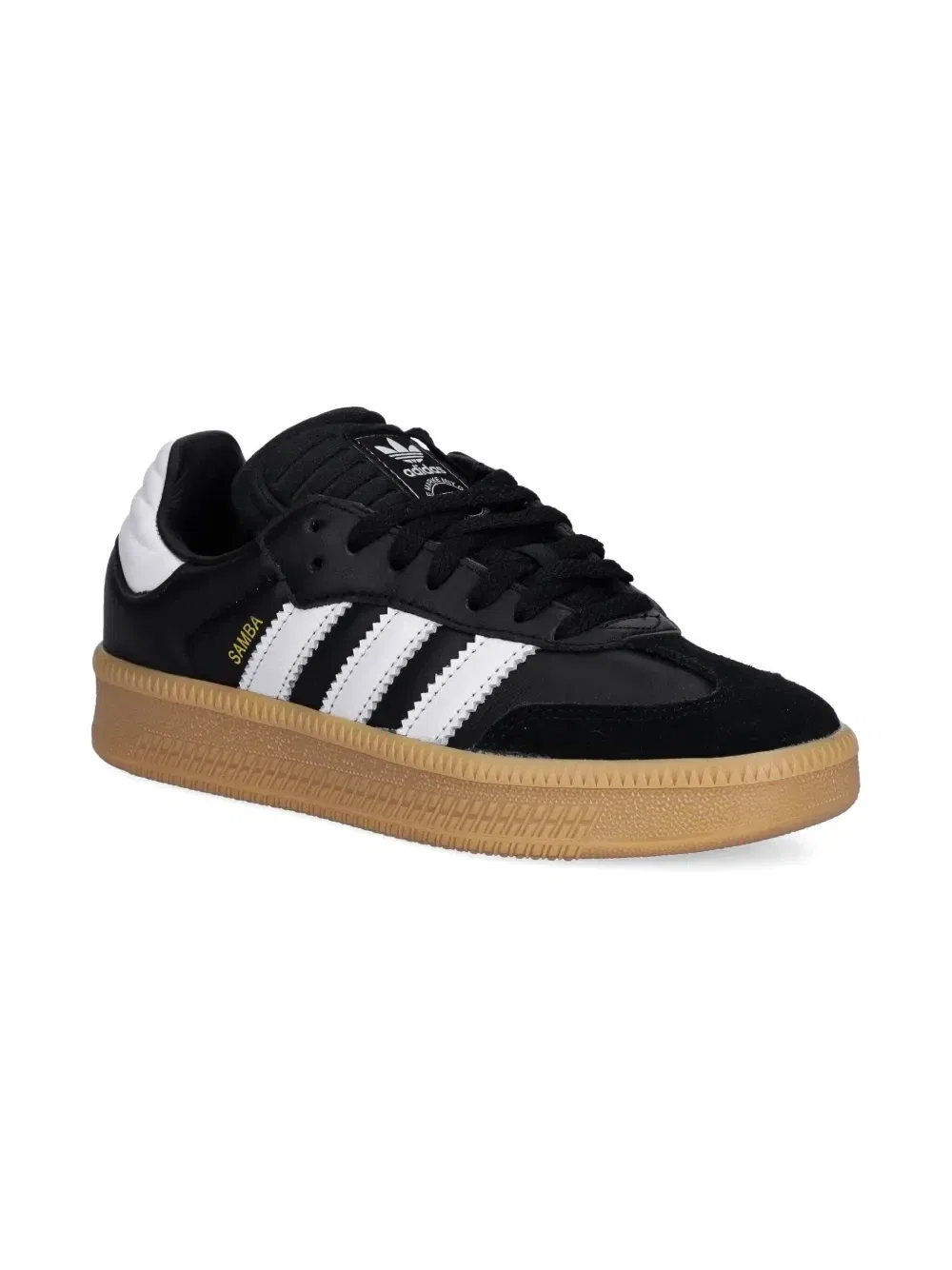 Кроссовки Samba XLG GS черно-белые с коричневой подошвой Adidas Kids — фото 2
