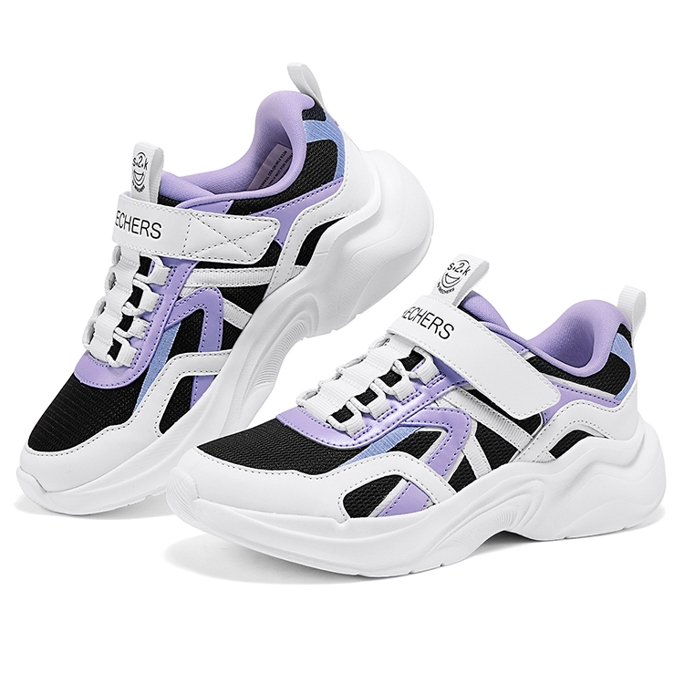 Низкие кроссовки для девочек SKECHERS GIRLS для детей Skechers Kids, белый/черный/фиолетовый — фото 3