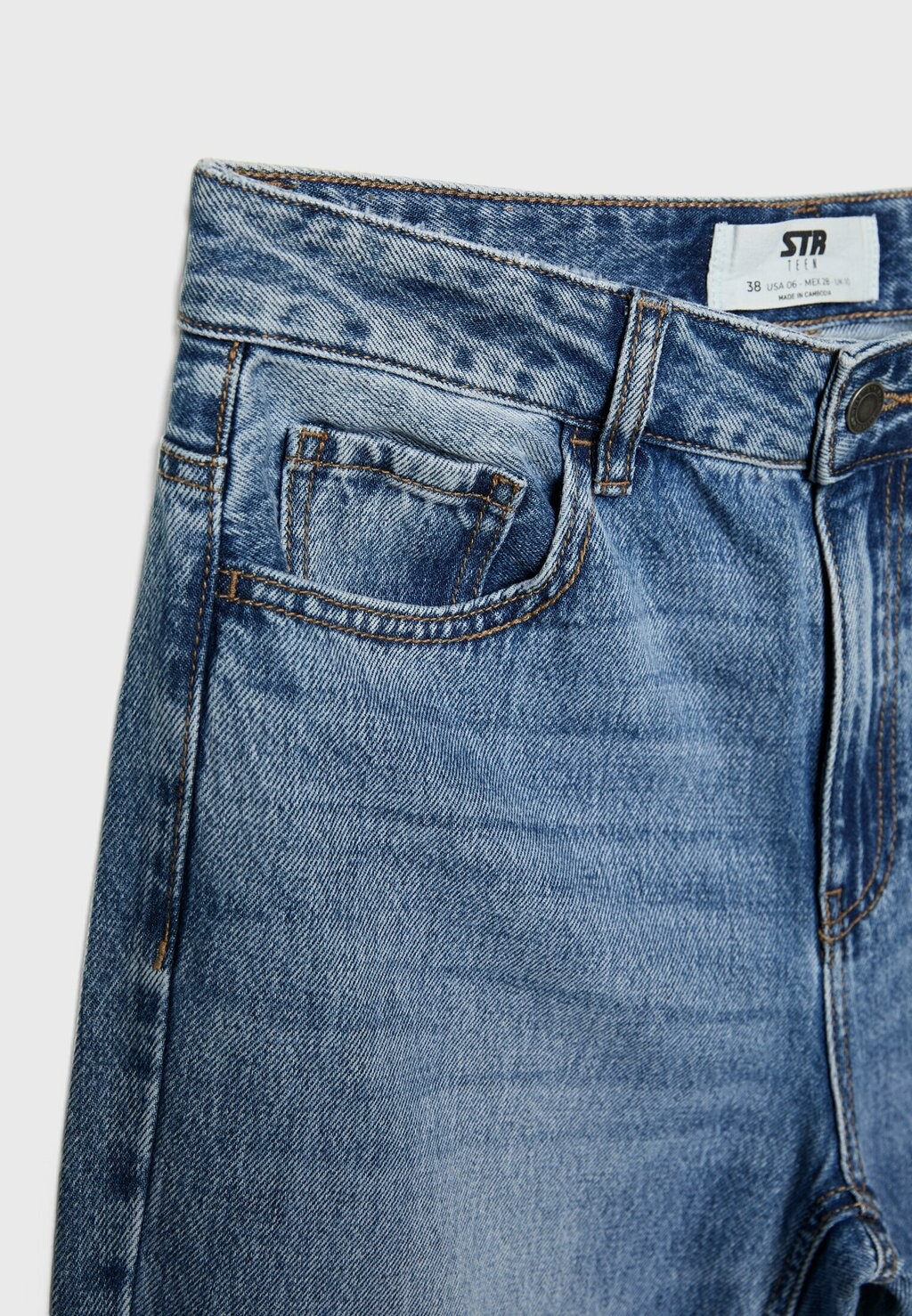 

Джинсы прямого кроя MID RISE Stradivarius, светло-голубой