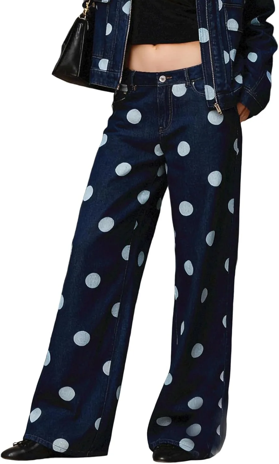 

Женские джинсы в стиле Y2K с высокой талией и прямым кроем TUWIXIUW