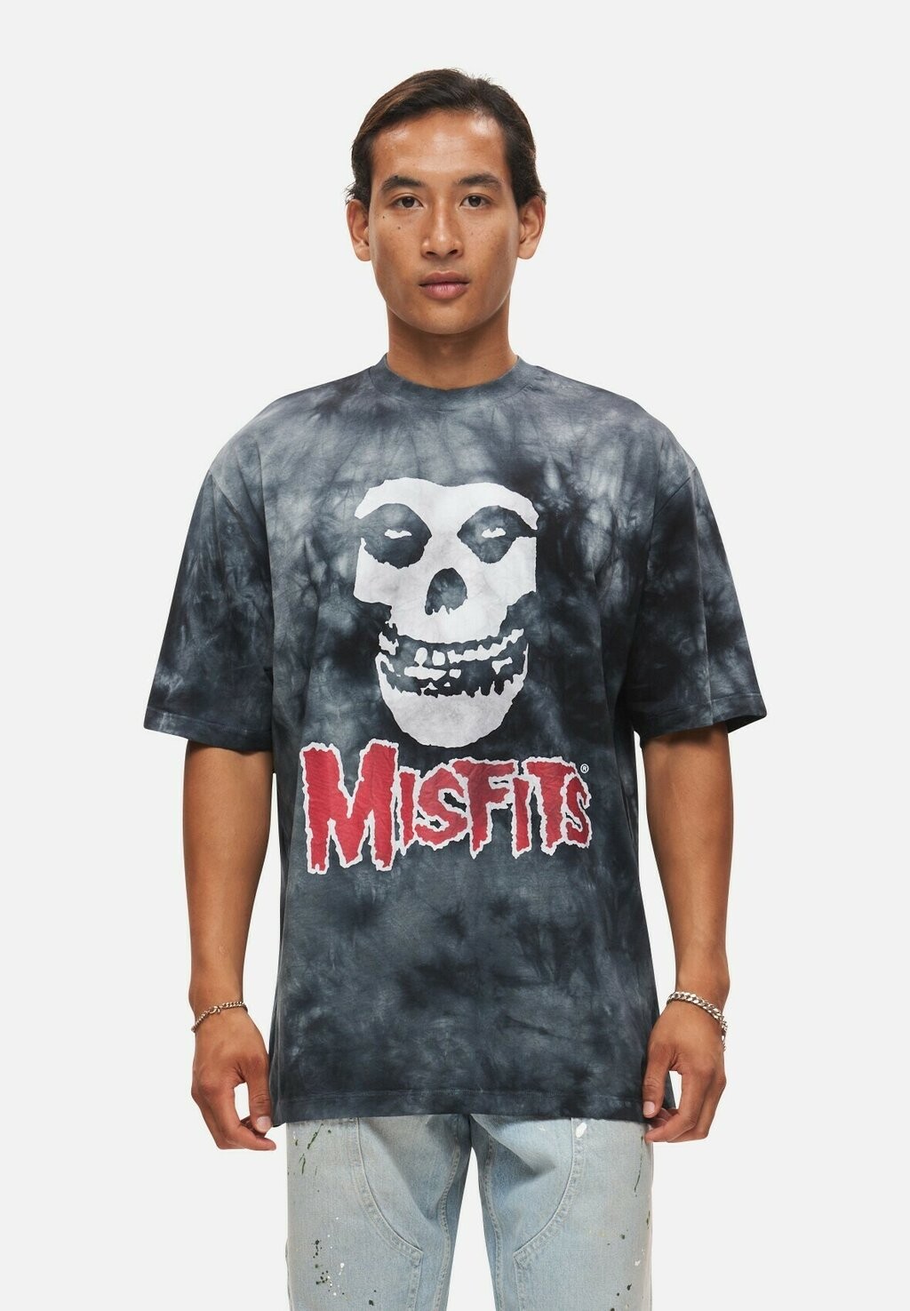 

Футболка с принтом Misfits Skull Re:Covered, цвет black tie dye