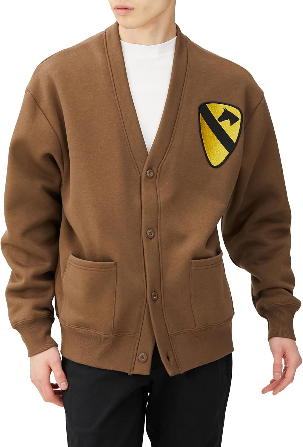 

Кардиган F-Style F-SD021213, толстовка с нашивкой и эмблемой армии США, темно-коричневый