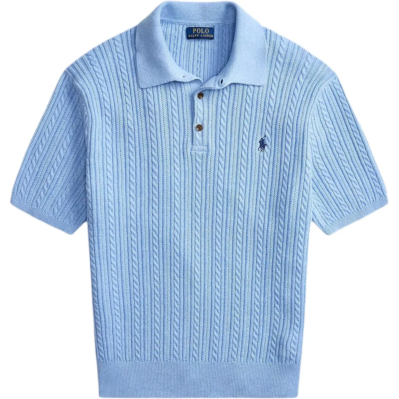 Поло из кабельного трикотажа Polo Ralph Lauren, Blue