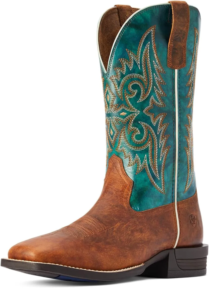 

Мужские вестерн-бутсы ARIAT Wild Thang, коричневый/изумрудный