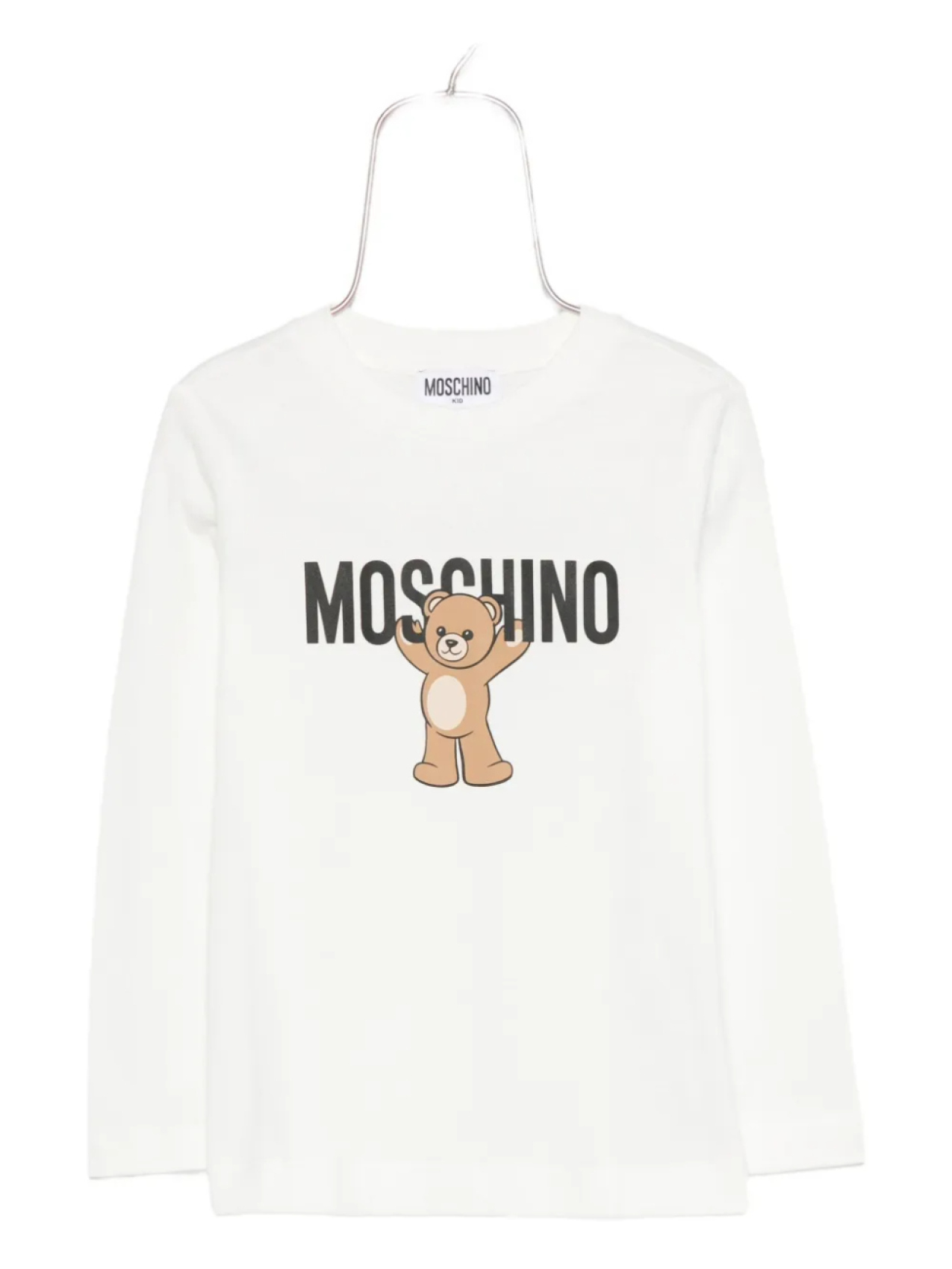

Топ Moschino Kids с длинными рукавами и принтом «Тедди», белый