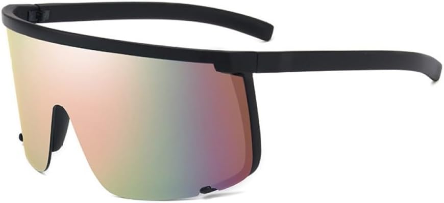 

Мужские солнцезащитные очки большого размера, солнцезащитные очки-щитки в полуободковой оправе для женщин, защитные очки с защитой от УФ-излучения UV400 WNCKSQ, Black-pink Mirror