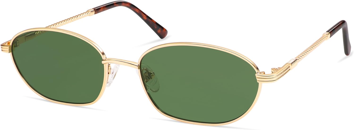 

Ретро-солнцезащитные очки овальной формы для женщин и мужчин, винтажный стиль 90-х, шестиугольная форма, модные металлические солнцезащитные очки AP3716 Appassal, C2 Gold/Green