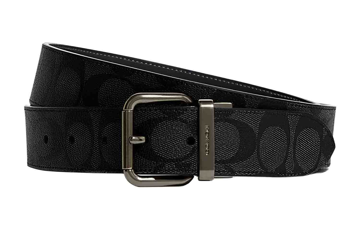 

COACH Кожаный мужской ремень шириной 3,8 см, Jasper/Black Gray