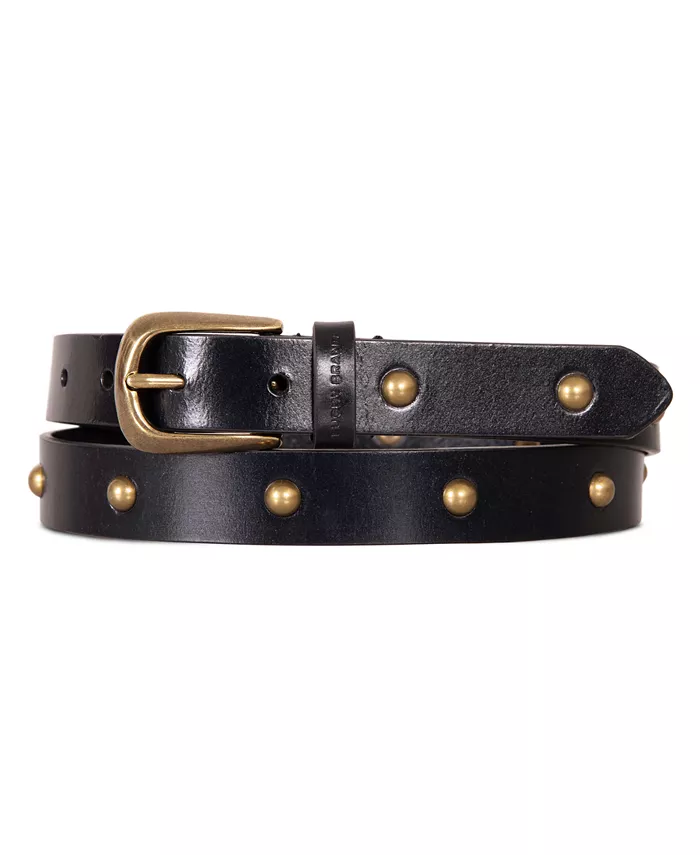 

Женский кожаный пояс для брюк Metal Stud с металлическими шипами Lucky Brand, черный