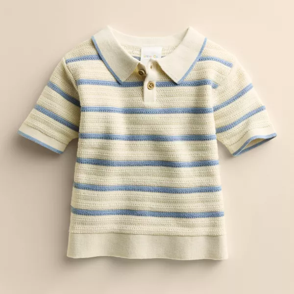 

Детский текстурированный свитер-поло 4-12 лет Little Co. By Lauren Conrad, цвет ivory blue ridge
