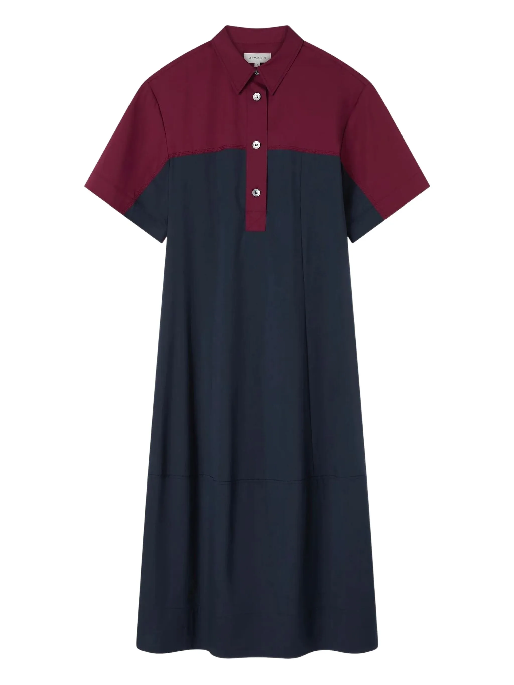 

Платье мини в стиле колор-блок с короткими рукавами Lee Mathews, синий