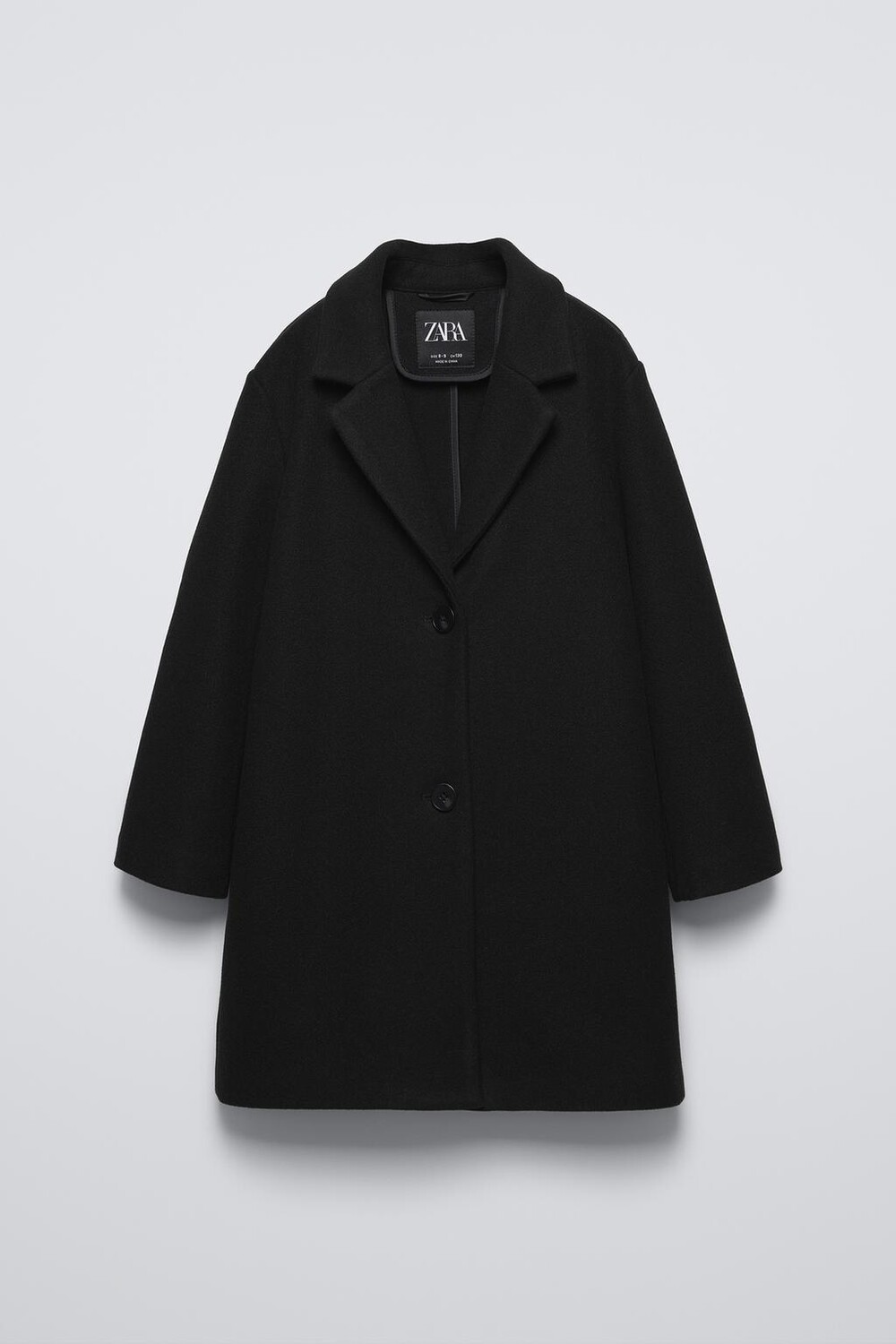 

Пальто из простой ткани ZARA, черный