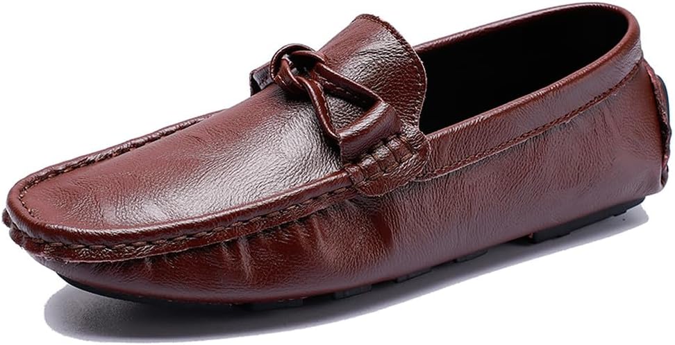 

Мужские легкие мягкие повседневные лоферы из натуральной кожи, слипоны для вождения и прогулок Welrung, темно-коричневый