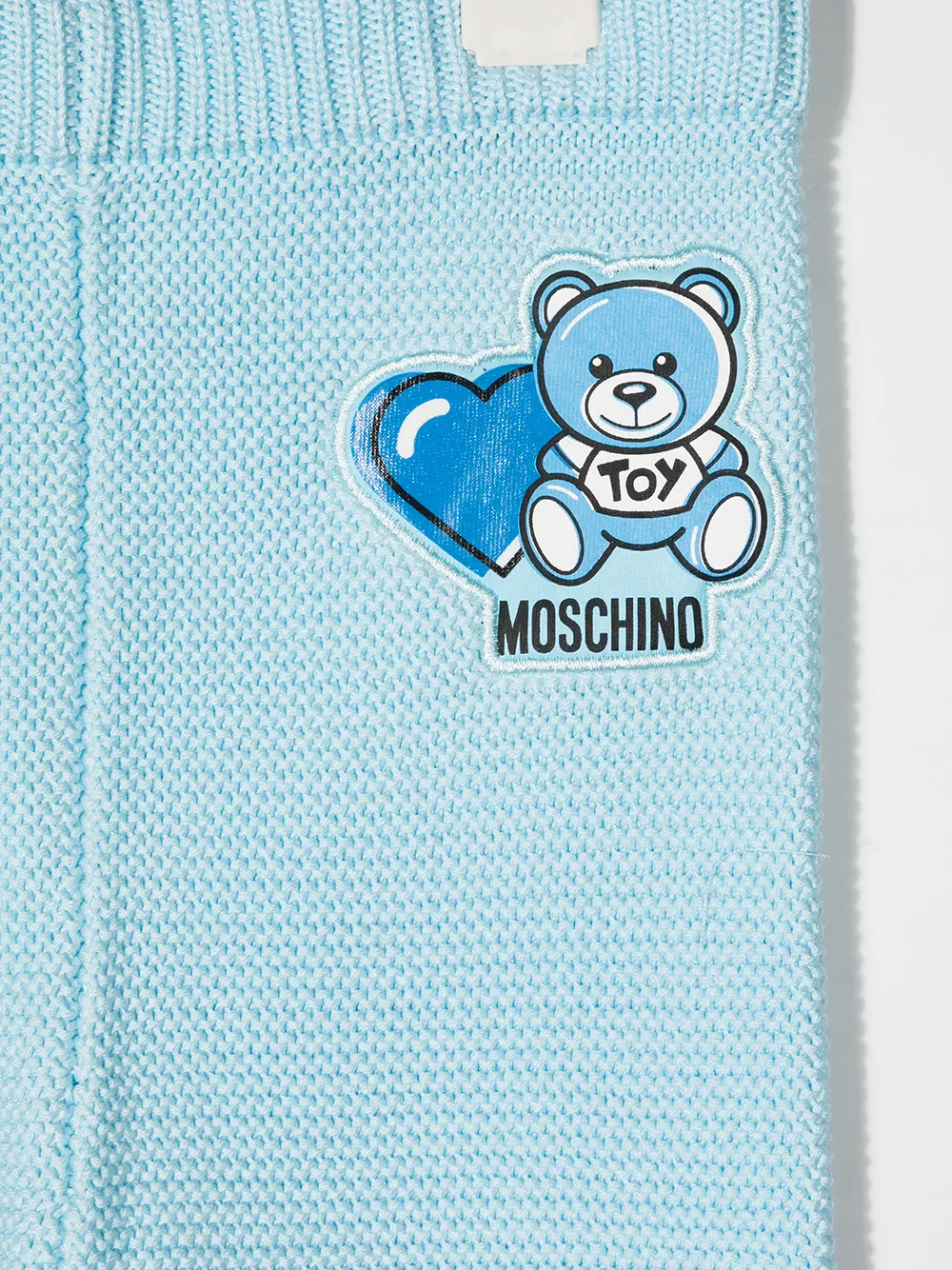 Брюки с нашивкой-логотипом Moschino Kids, синий — фото 3