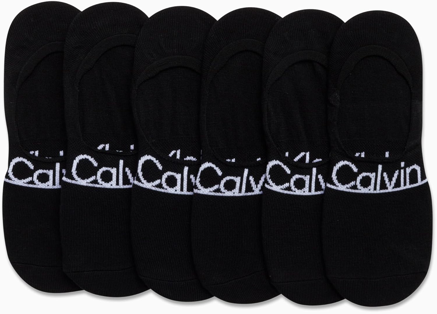 Женские носки Calvin Klein, невидимые, с нескользящей пяткой, легкие, из хлопковой смеси, с низким вырезом, 6 пар в упаковке, Black — фото 3