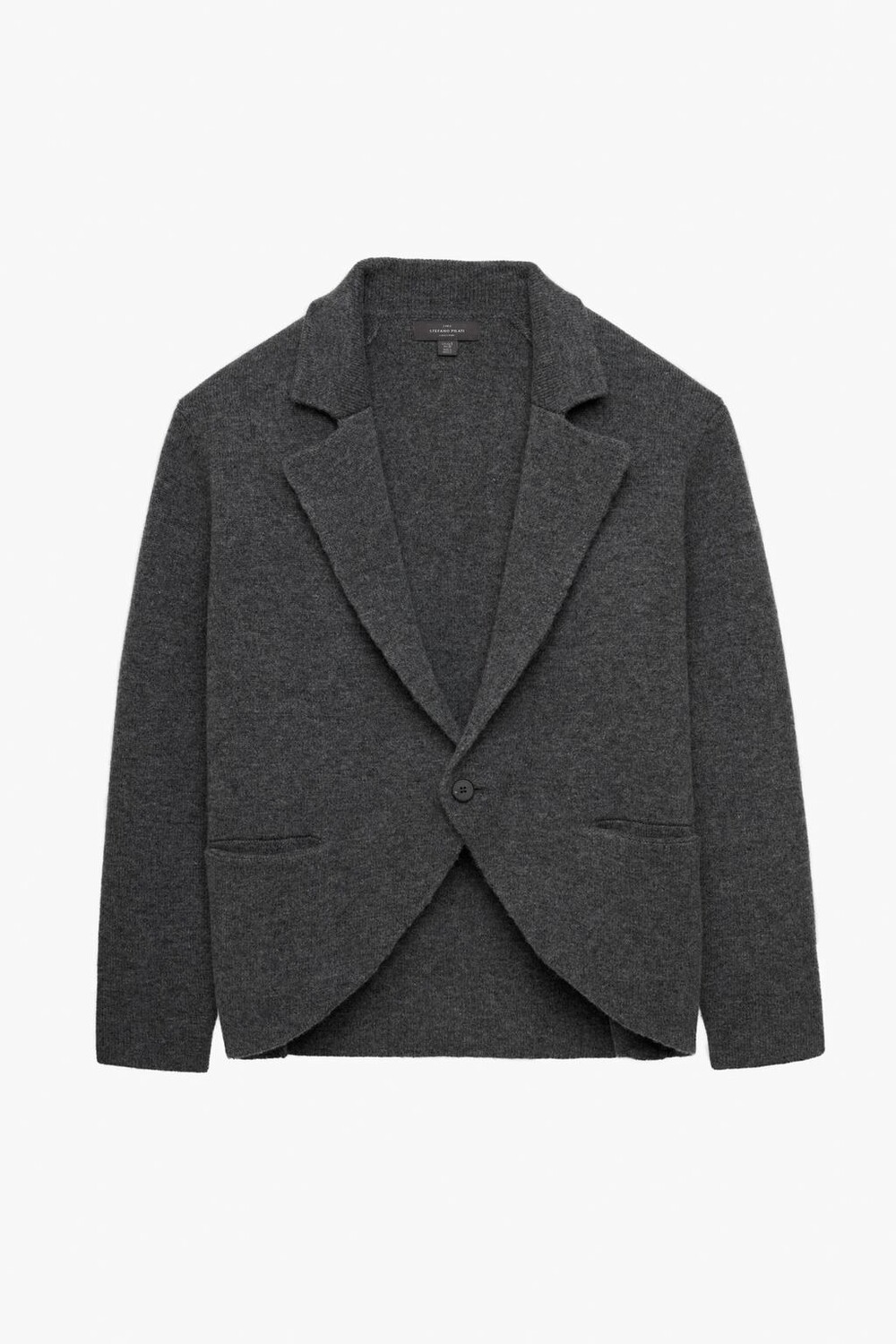 

Вязаный шерстяной пиджак x Stefano Pilati ZARA, серый мергель