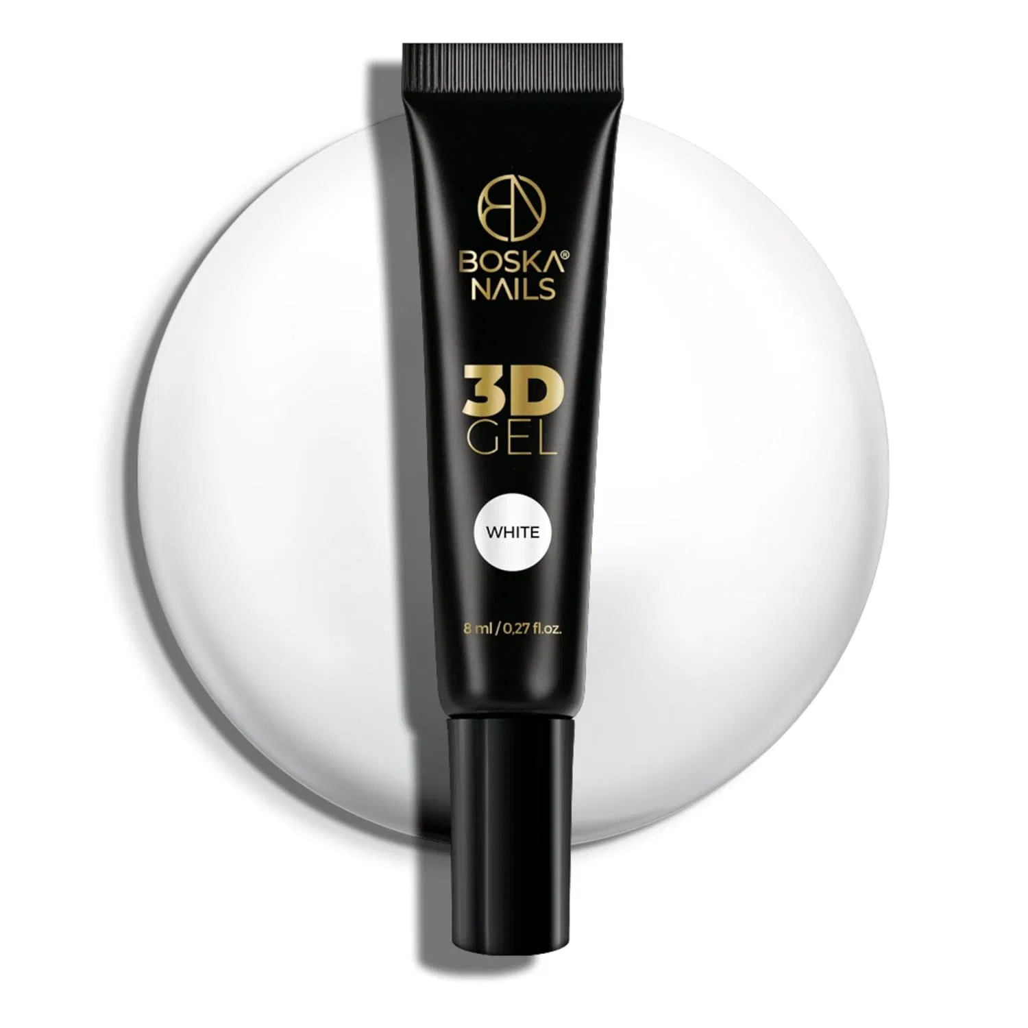 Белый 3D УФ-гель для дизайна ногтей, 8 мл Boska Nails, White