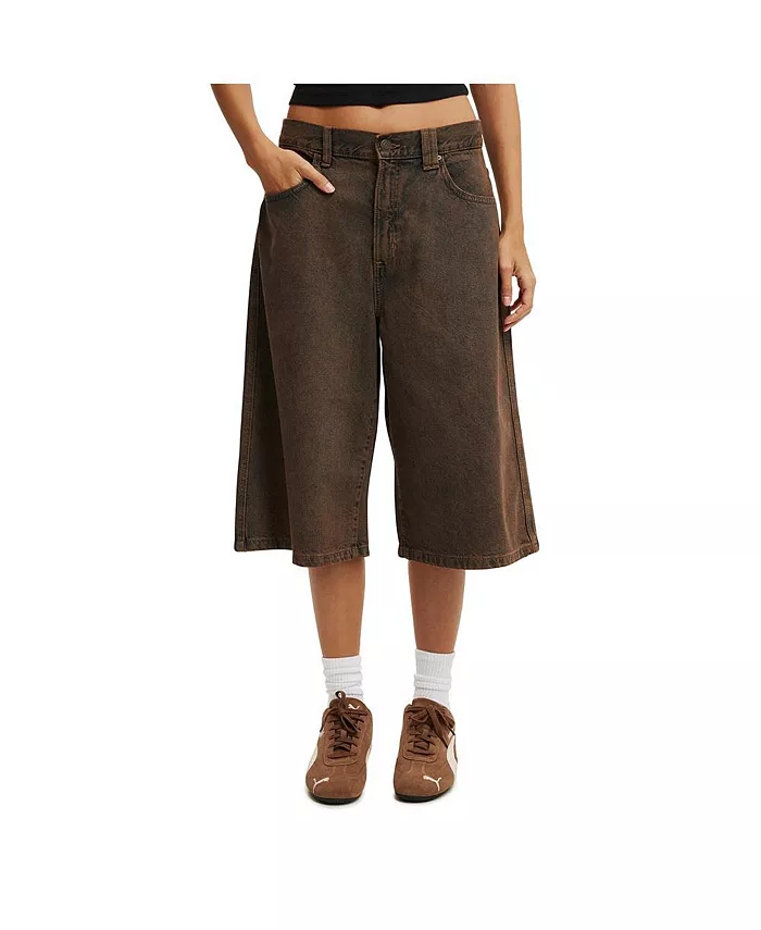 

Женские джинсовые шорты-бермуды 91 Baggy COTTON ON, коричневый
