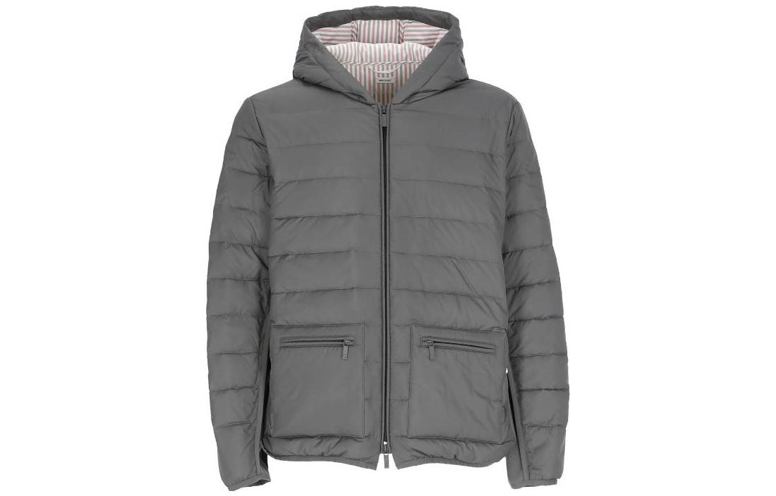 

Серая утепленная куртка на молнии THOM BROWNE, Серый, Серая утепленная куртка на молнии THOM BROWNE
