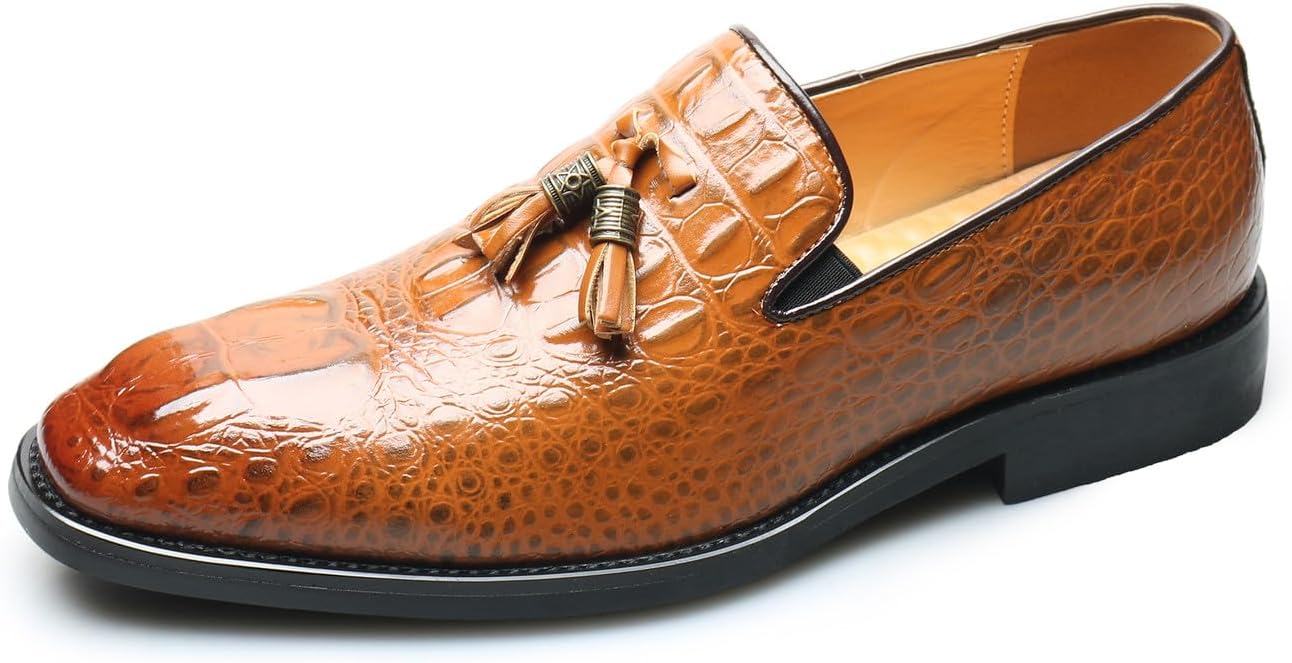 

Мужские лоферы Santimon, повседневные кожаные лоферы с кисточками, модные туфли для свадьбы, смокинга и официальной прогулки, коричневый