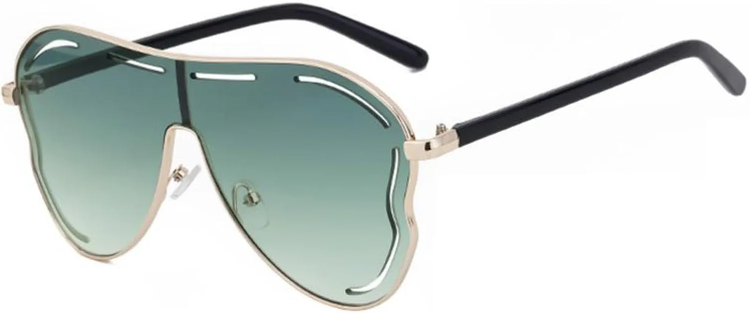 

Очки-солнцезащитные оправы большого размера для женщин, роскошные, модные, цельные, в форме щита, стильные солнцезащитные очки для женщин HHZZYVY, C5doublegreen